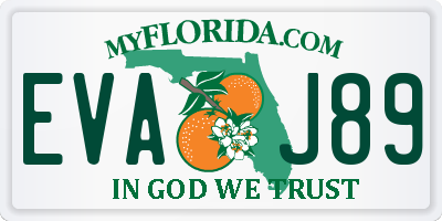 FL license plate EVAJ89
