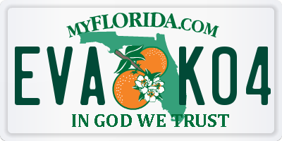 FL license plate EVAK04
