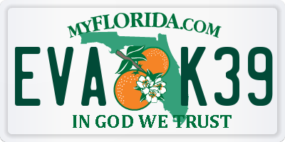 FL license plate EVAK39