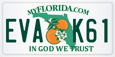 FL license plate EVAK61
