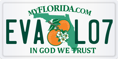 FL license plate EVAL07