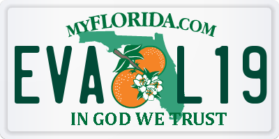 FL license plate EVAL19