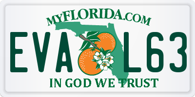 FL license plate EVAL63