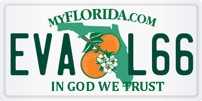 FL license plate EVAL66