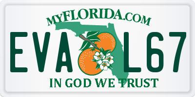 FL license plate EVAL67