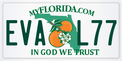 FL license plate EVAL77