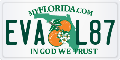 FL license plate EVAL87