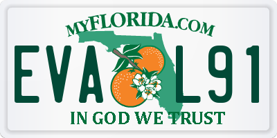 FL license plate EVAL91