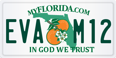 FL license plate EVAM12