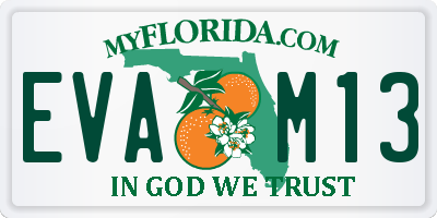 FL license plate EVAM13