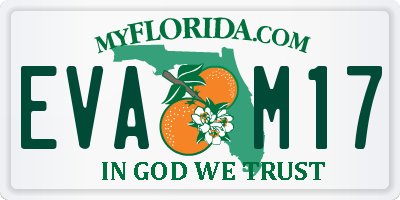 FL license plate EVAM17