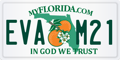 FL license plate EVAM21