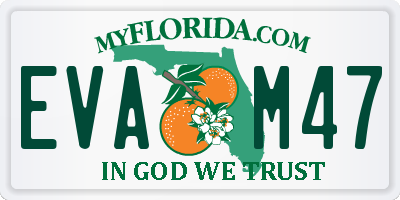 FL license plate EVAM47
