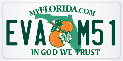 FL license plate EVAM51