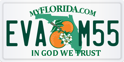 FL license plate EVAM55