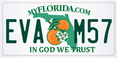 FL license plate EVAM57