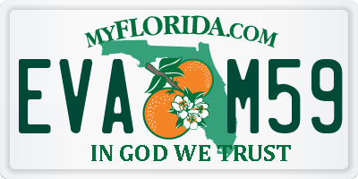 FL license plate EVAM59