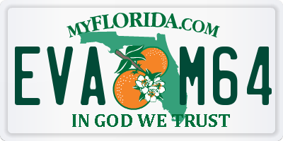 FL license plate EVAM64
