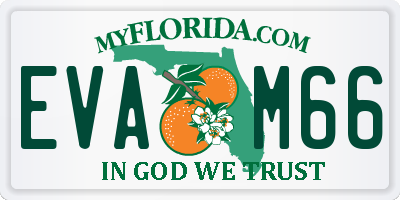 FL license plate EVAM66