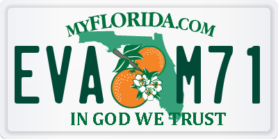 FL license plate EVAM71