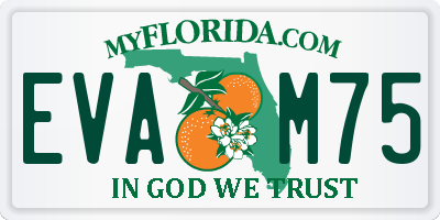 FL license plate EVAM75