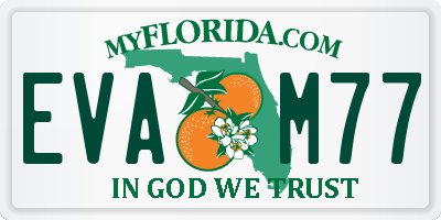 FL license plate EVAM77