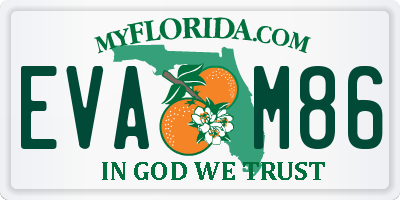 FL license plate EVAM86