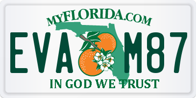 FL license plate EVAM87