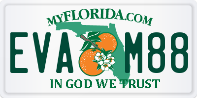 FL license plate EVAM88
