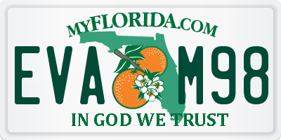 FL license plate EVAM98