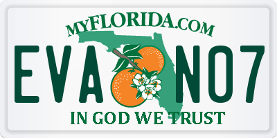 FL license plate EVAN07