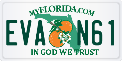 FL license plate EVAN61