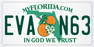 FL license plate EVAN63