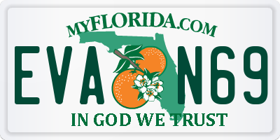 FL license plate EVAN69