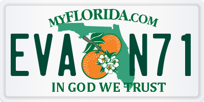 FL license plate EVAN71