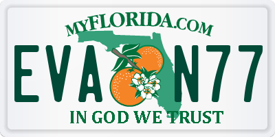 FL license plate EVAN77