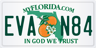 FL license plate EVAN84