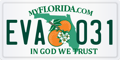 FL license plate EVAO31