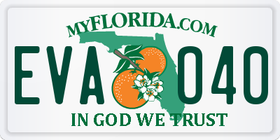 FL license plate EVAO40