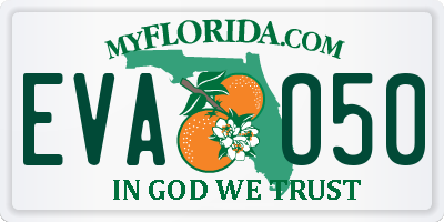 FL license plate EVAO50
