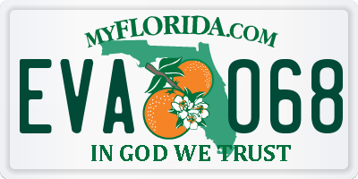 FL license plate EVAO68