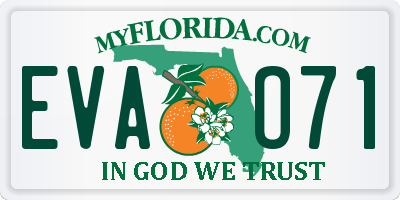 FL license plate EVAO71