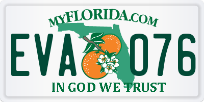 FL license plate EVAO76
