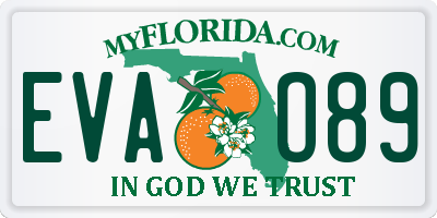 FL license plate EVAO89