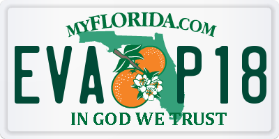 FL license plate EVAP18