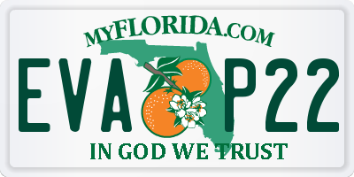FL license plate EVAP22
