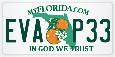 FL license plate EVAP33