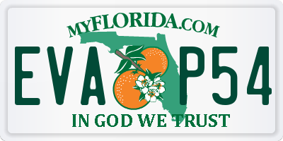 FL license plate EVAP54