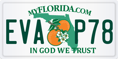 FL license plate EVAP78