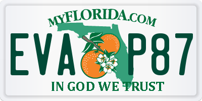 FL license plate EVAP87